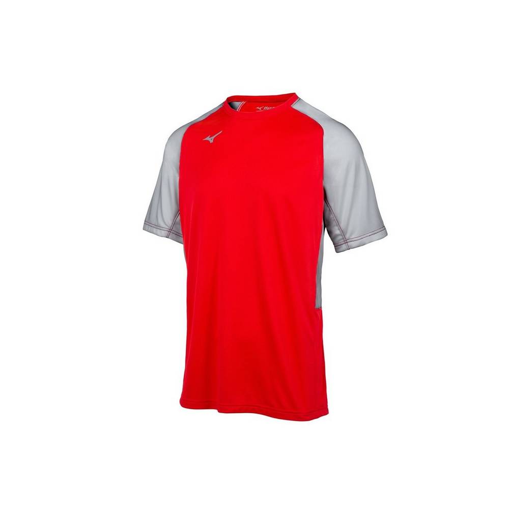 Jerseys Mizuno Aerolite Crew Hombre Rojas/Gris Ofertas BSCM-04571